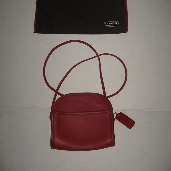 ❤️ 3 Piece COACH RED Abbie 9017 Mini Crossbody Purse +FOB and Dustbag - Picture 7 of 10